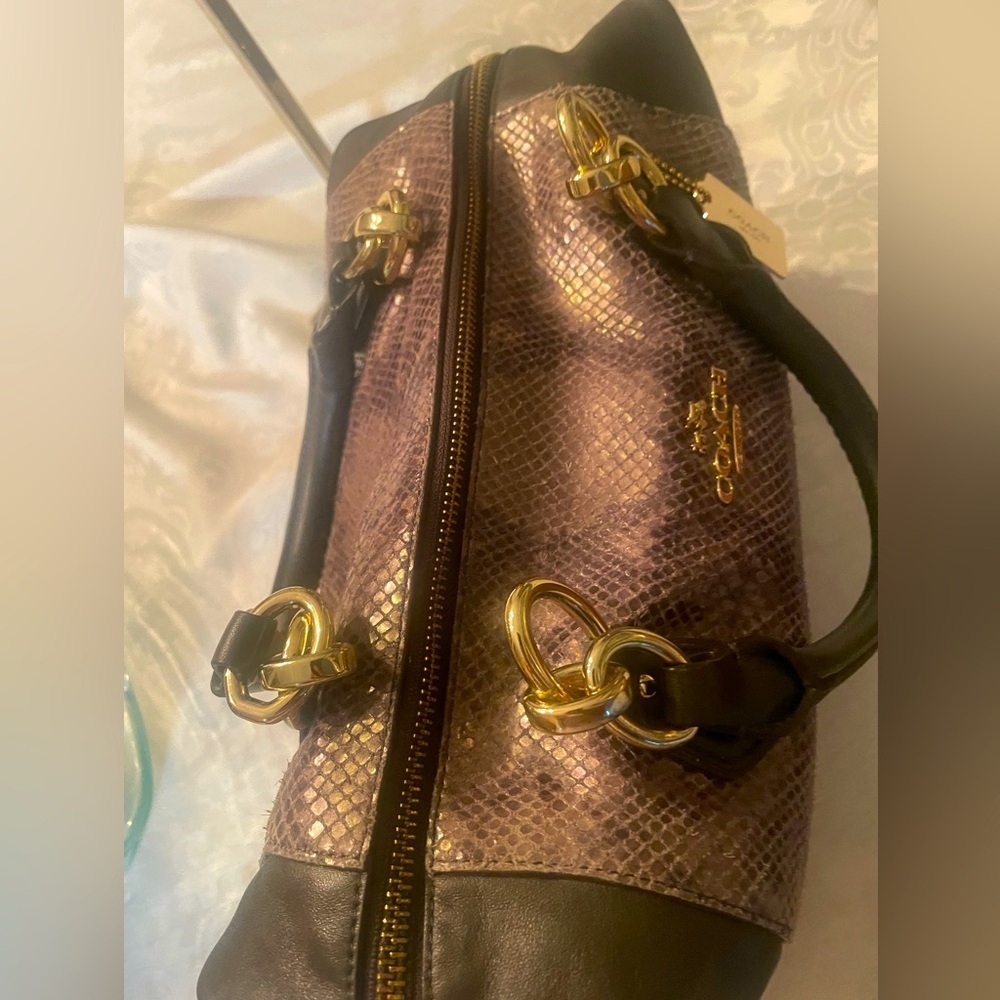 RARE - Coach Collette Two Way Python Graphite purse - Picture 9 of 11